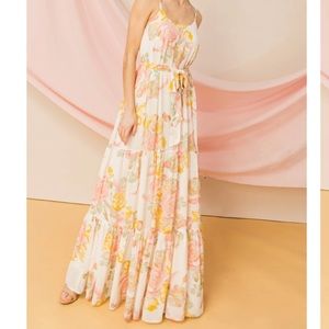 Tiered maxi dress with adjustable straps